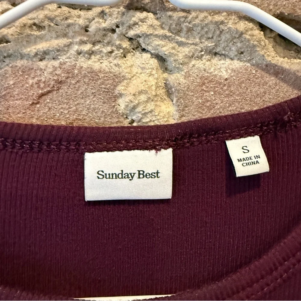 Sunday Best Burgundy Fitted Crop Top - Picture 2 of 2